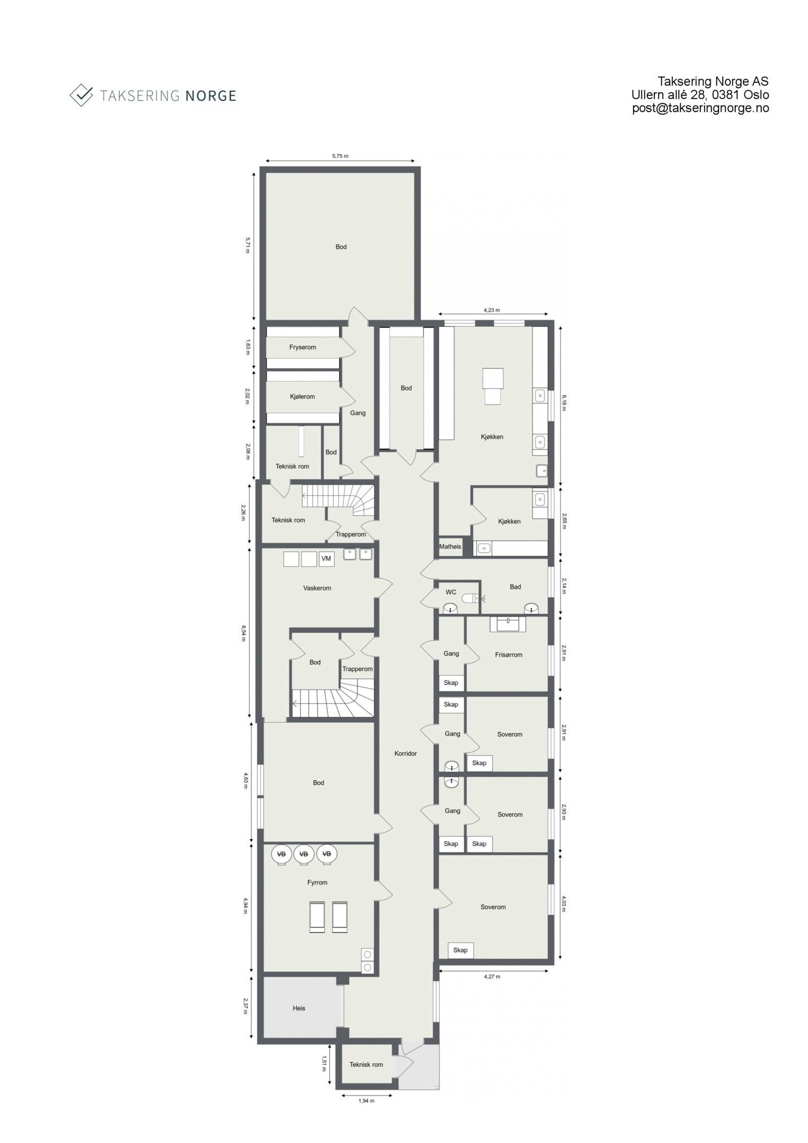 Hovedbygning underetasje. Galleribilde