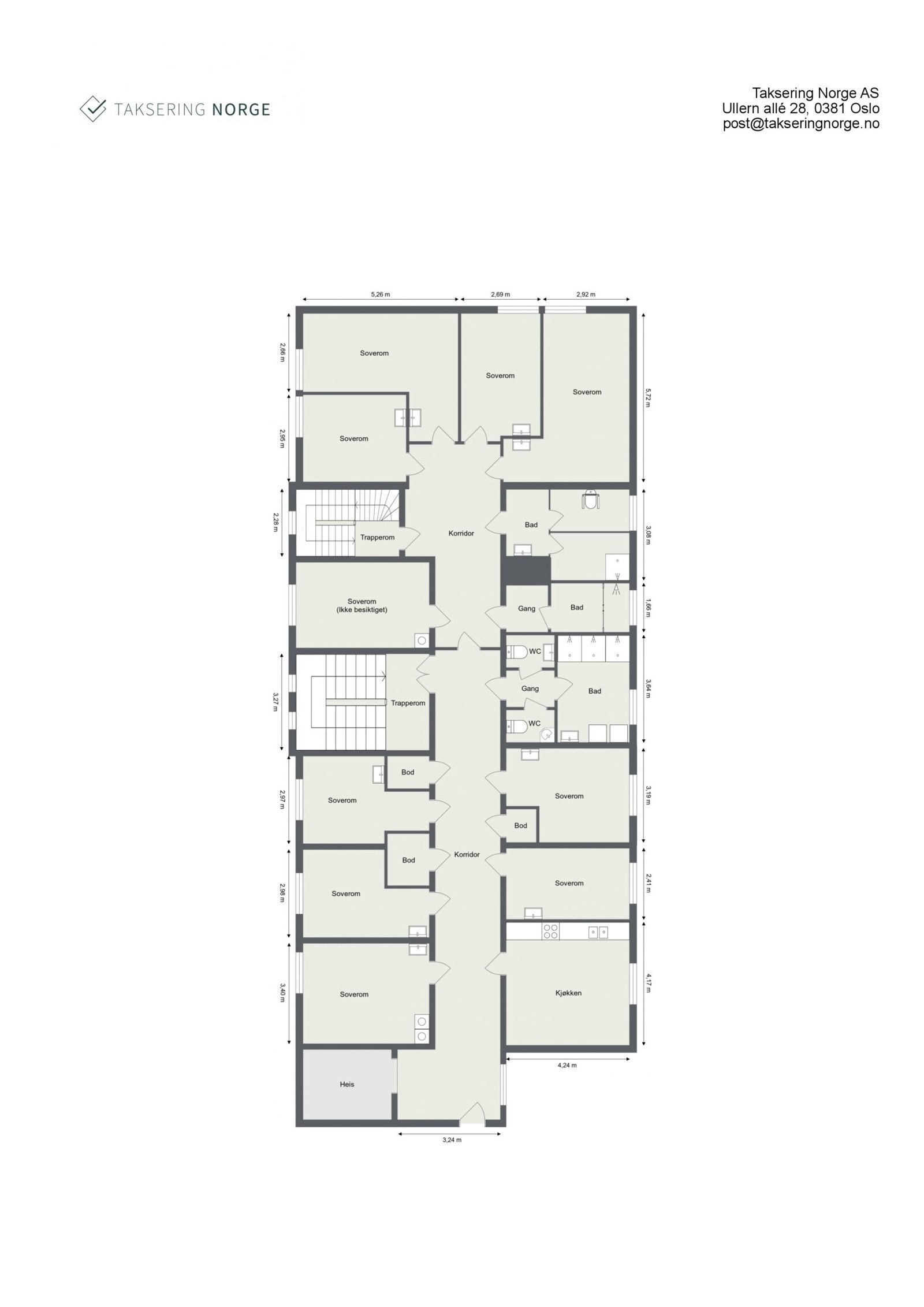 Hovedbygning 2. Etasje. Galleribilde