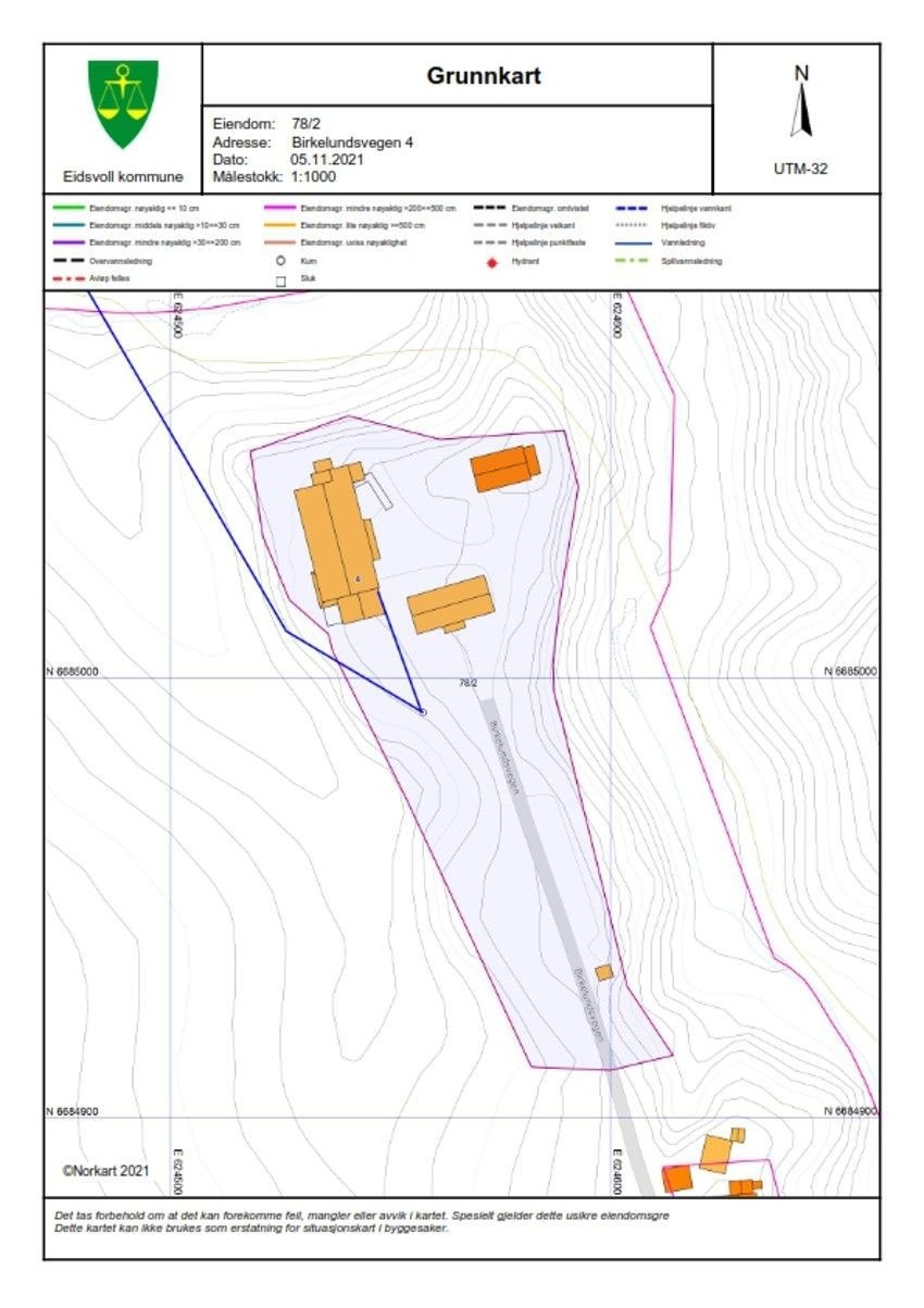 Grunnkart over eiendommen. Galleribilde