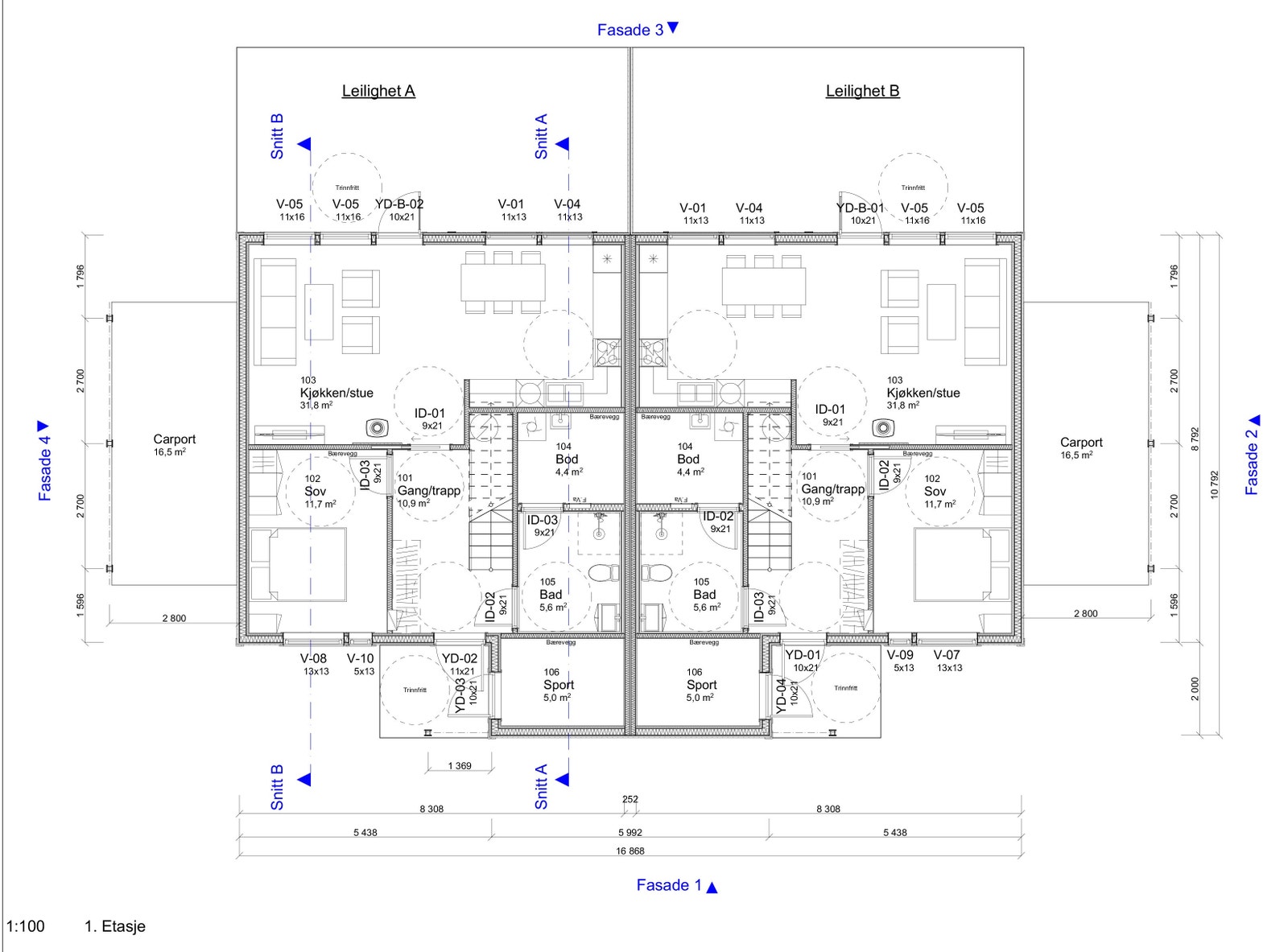 plantegning 1. etg Galleribilde