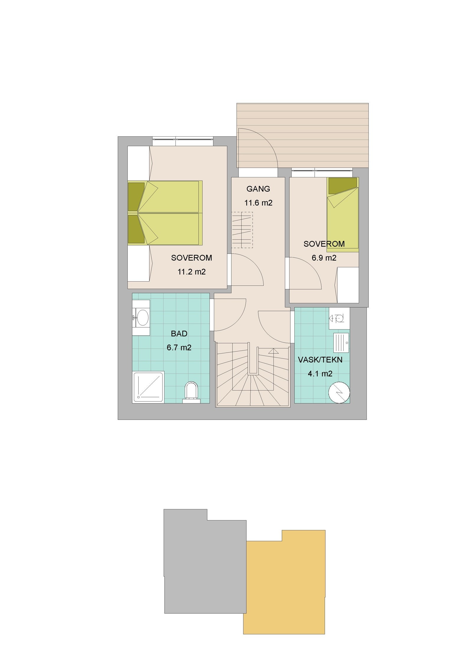 Plantegning u.etg A Galleribilde