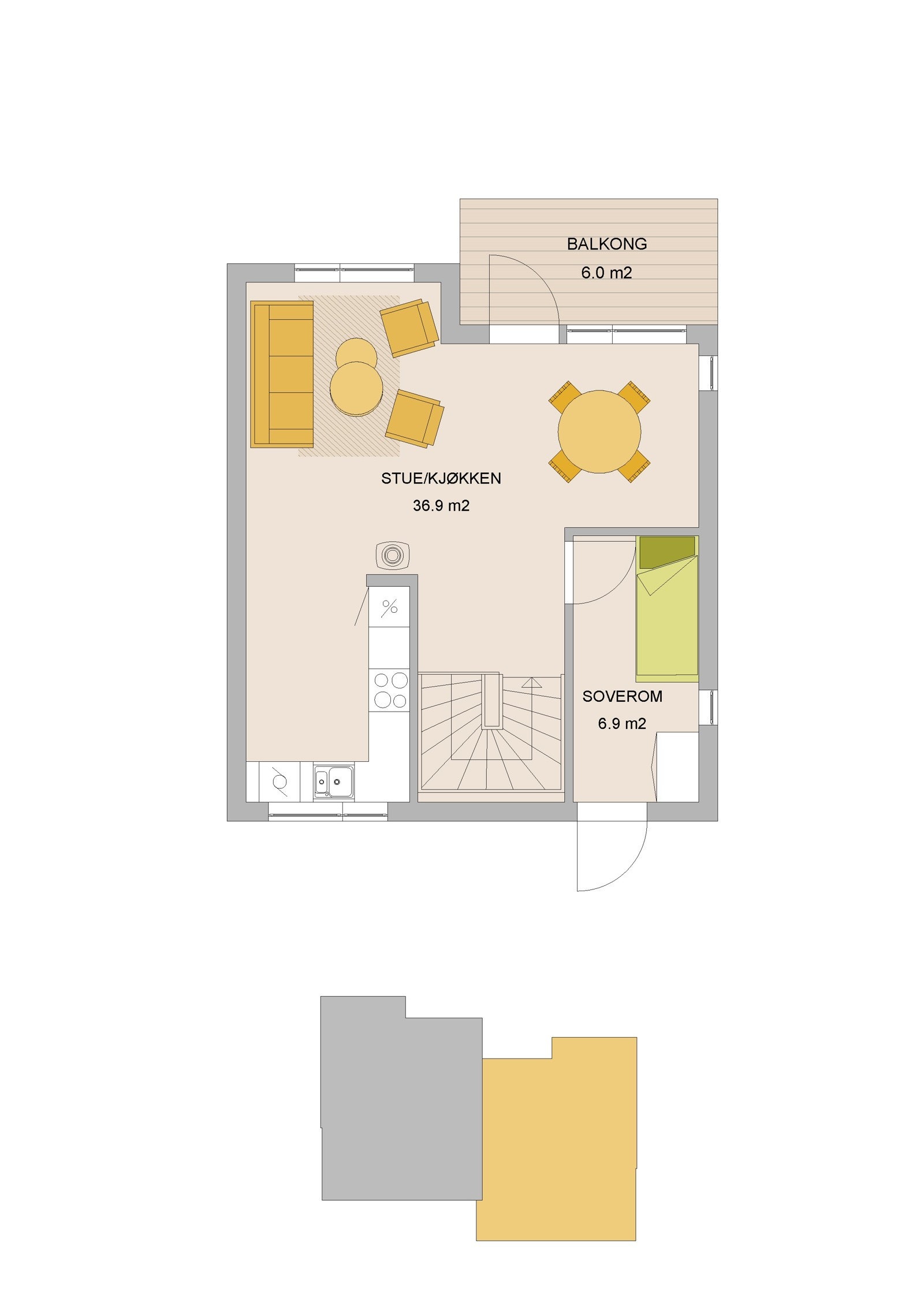 Plantegning 1.etg A Galleribilde