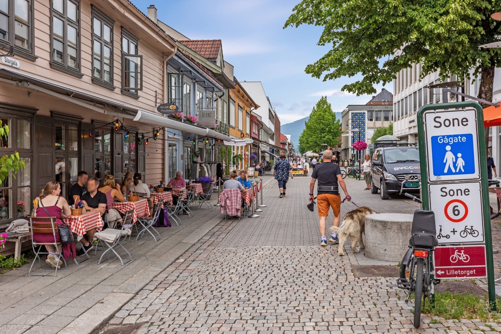 Gågata ansees som en av Norges koseligste handlegater med et godt folkeliv. Galleribilde