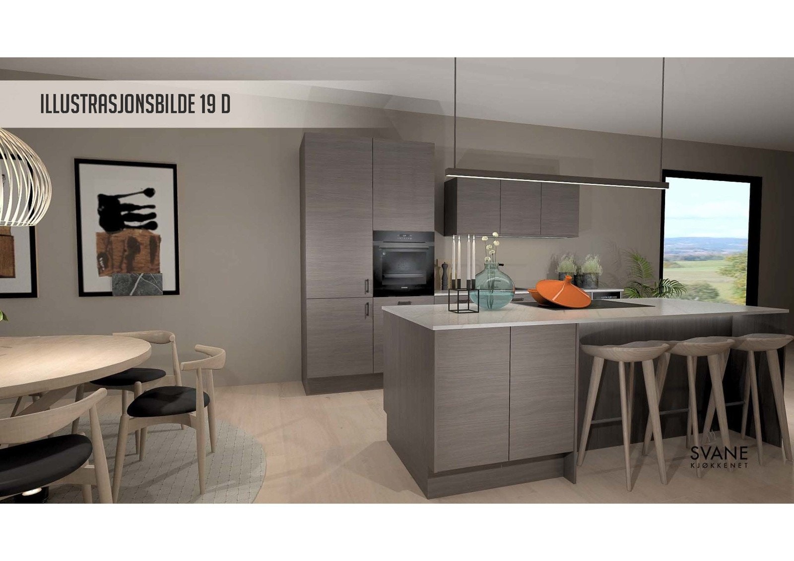Illustrasjon kjøkken Dalheimsvegen 19 D Galleribilde