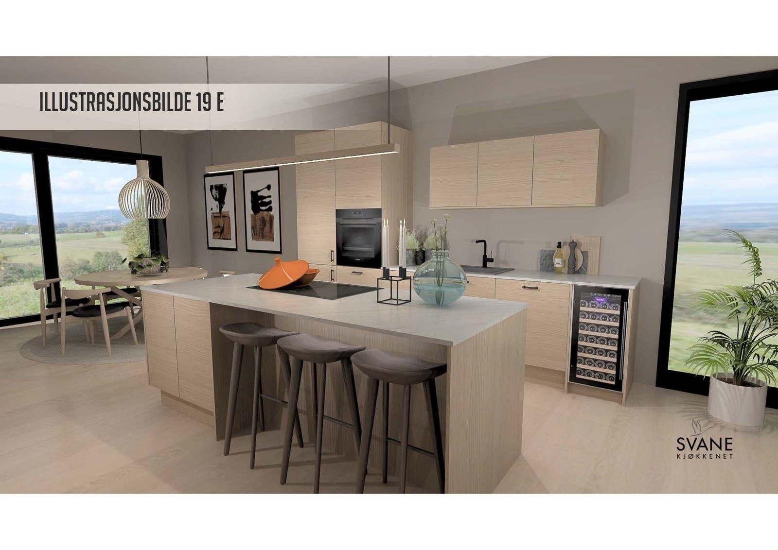 Illustrasjon kjøkken Dalheimsvegen 19 Galleribilde