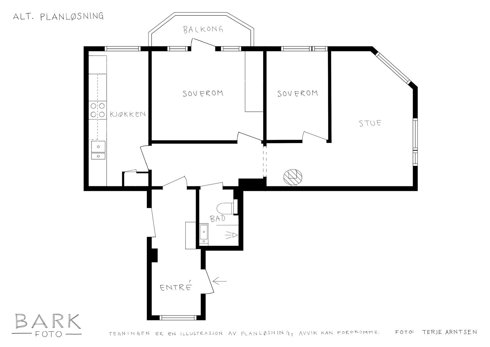 Alternativ planløsning. Galleribilde