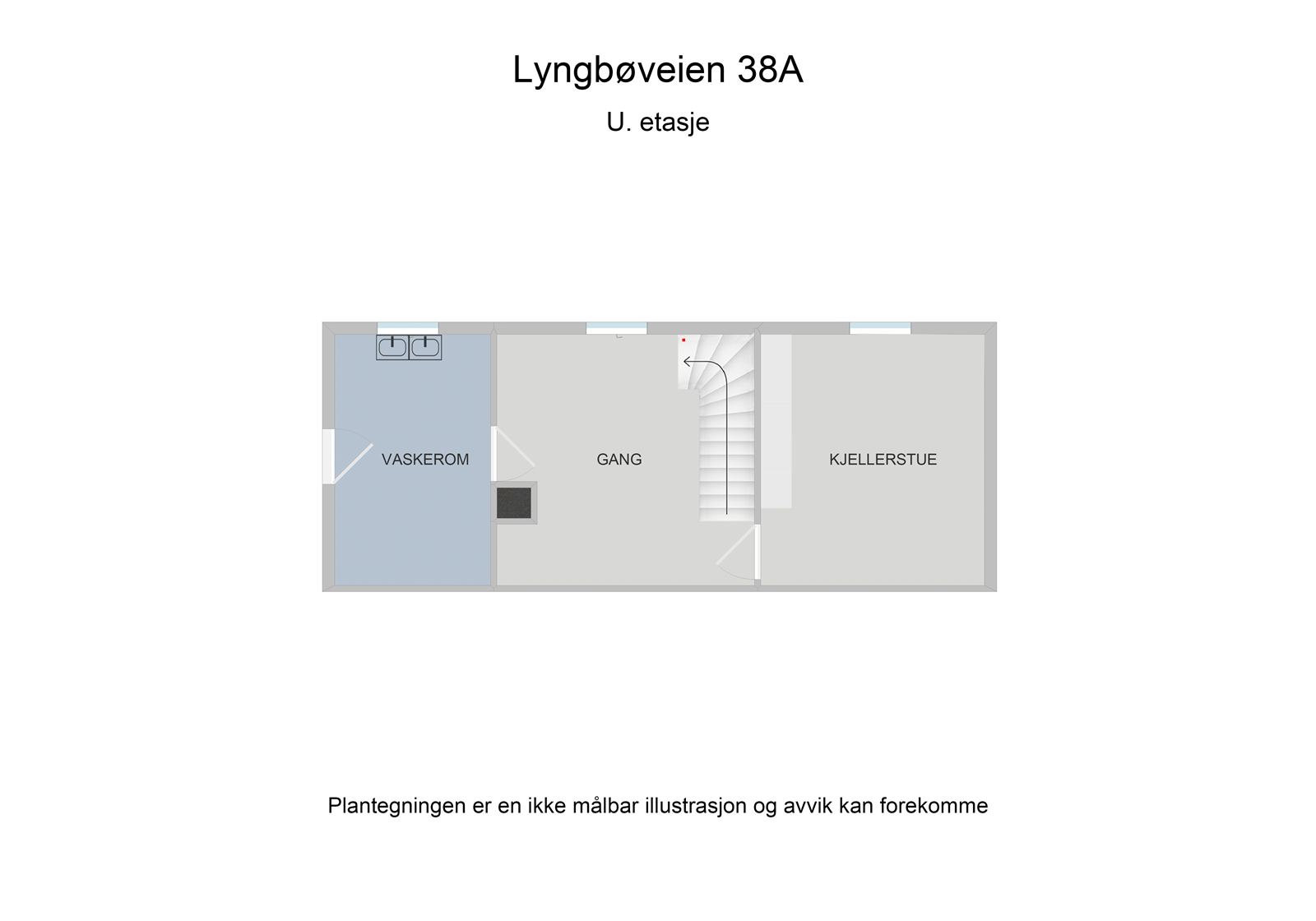 Plantegning underetasje - Lyngbøveien 38A Galleribilde