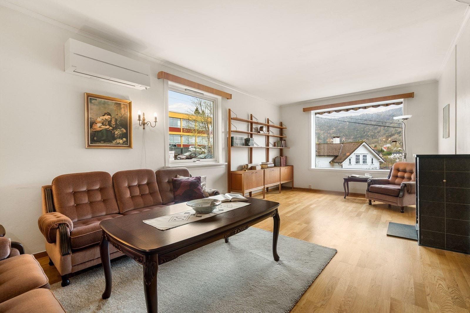 Det er montert varmepumpe i stue. Galleribilde