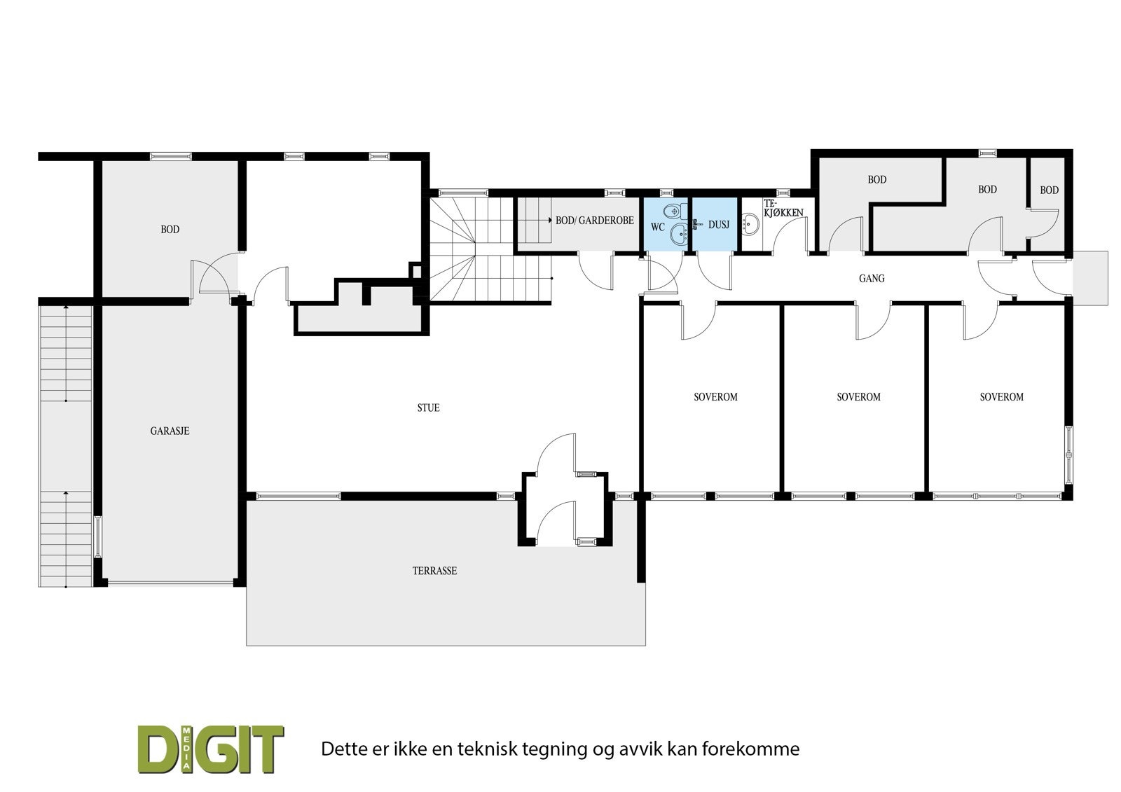 Billingstadåsen 3a - plantegning 1. etasje Galleribilde