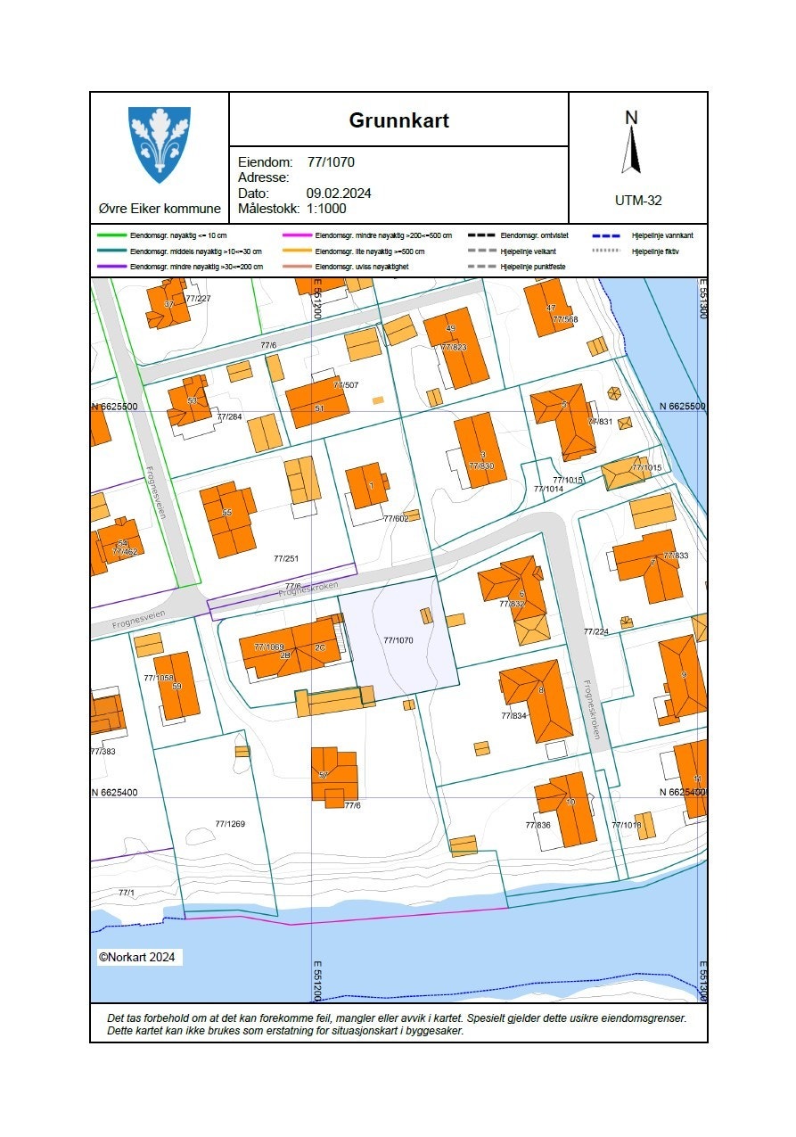 Grunnkart som viser tomten Galleribilde