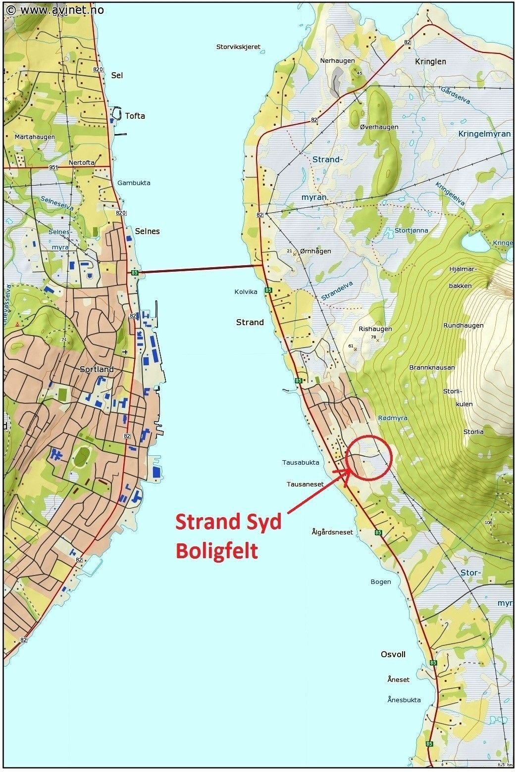 Tomtene ligger i et boligfeltet som ligger vestvendt og har derfor sol fra morgen til kveld. Kort vei til sentrum av Sortland. Galleribilde