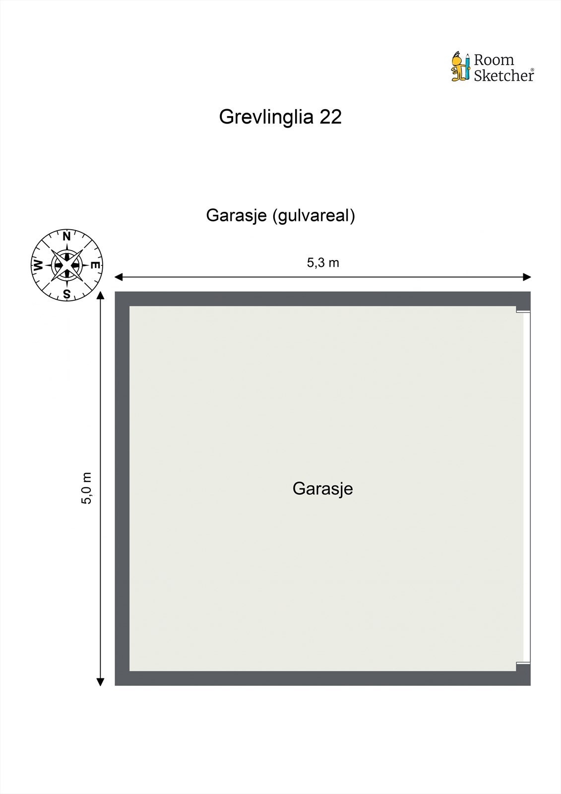 Grevlinglia 22 - 2D plantegning - Garasje Galleribilde