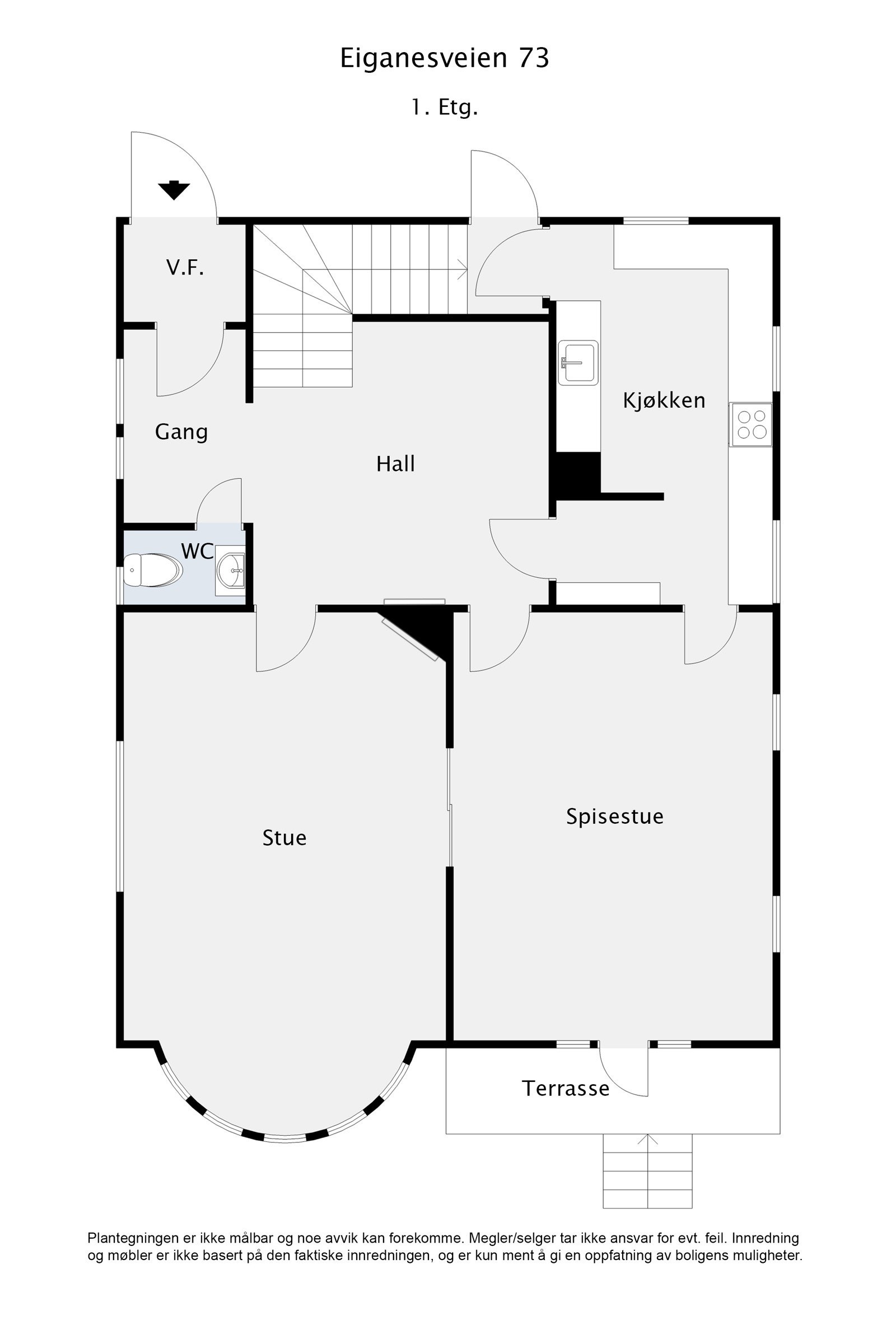 Plantegning 1. etasje Galleribilde
