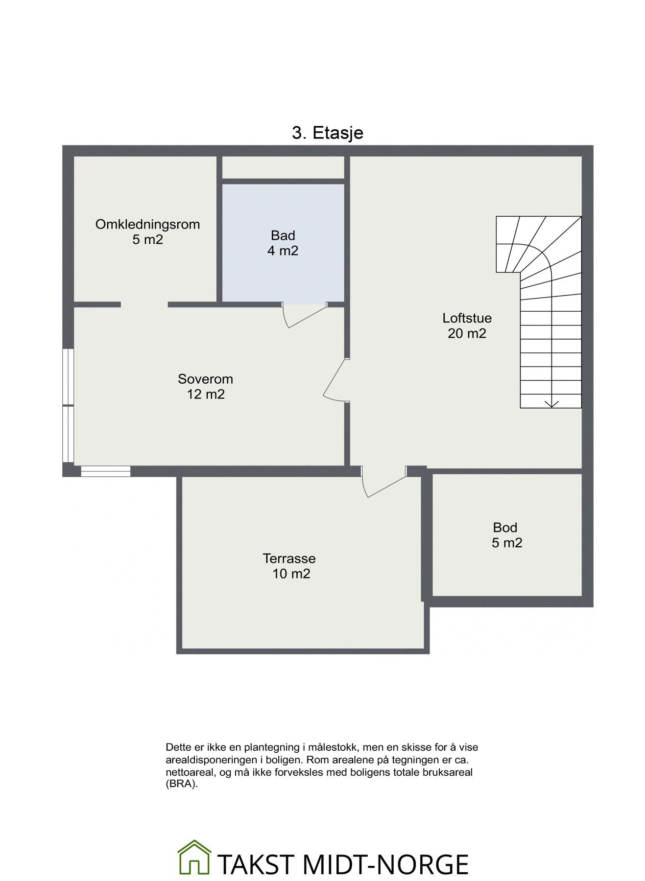 Plantegning 3. etasje. Galleribilde