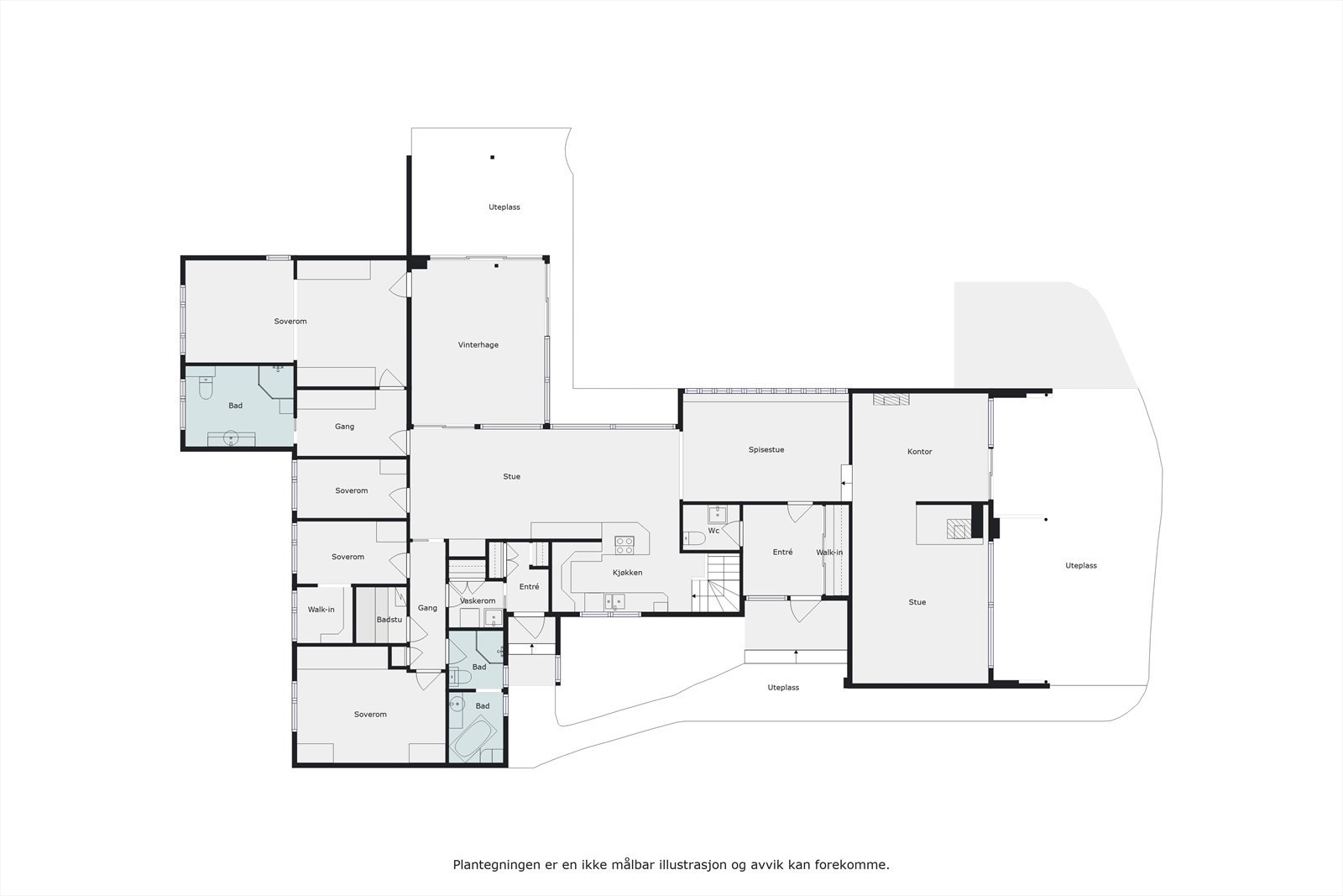 Plantegning - her bor man på en flate Galleribilde