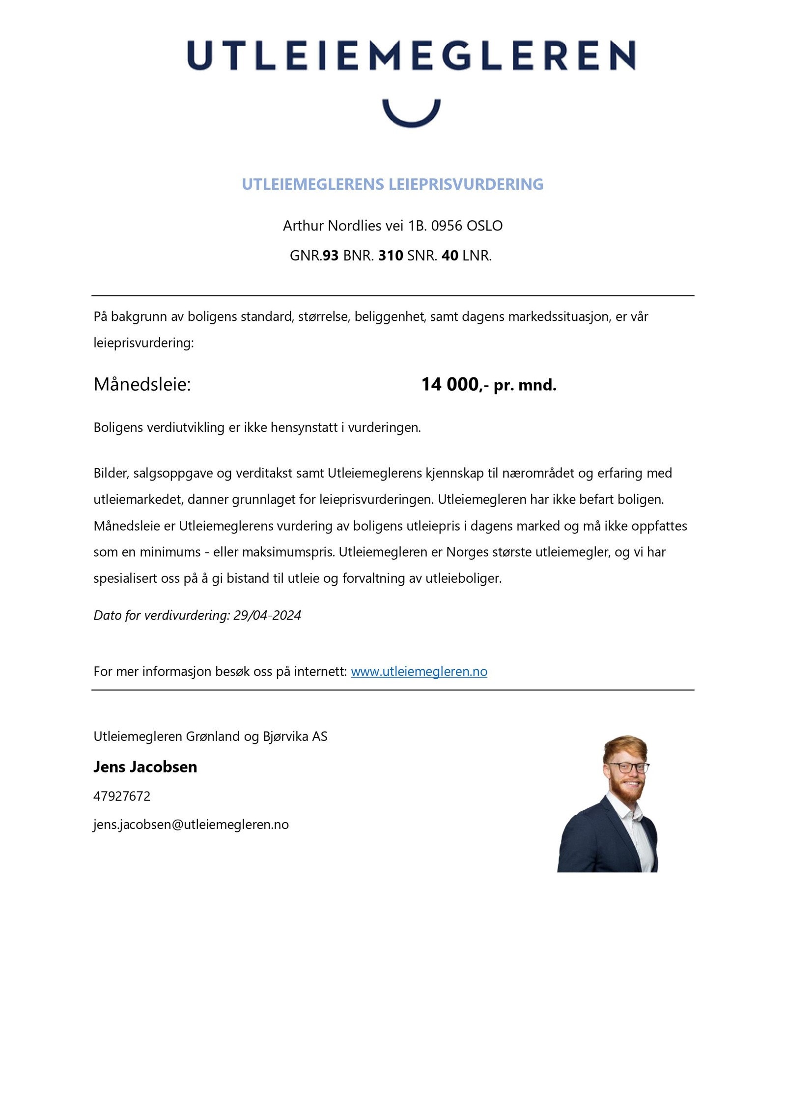 Leieprisvurdering - Arthur Nordlies vei 1B Galleribilde