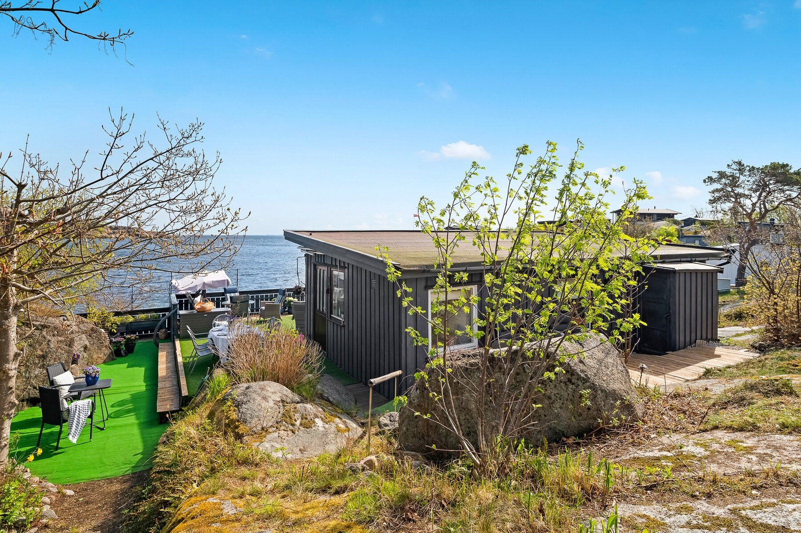 Utsikt fra bod i høyre hjørnet av tomta. Galleribilde