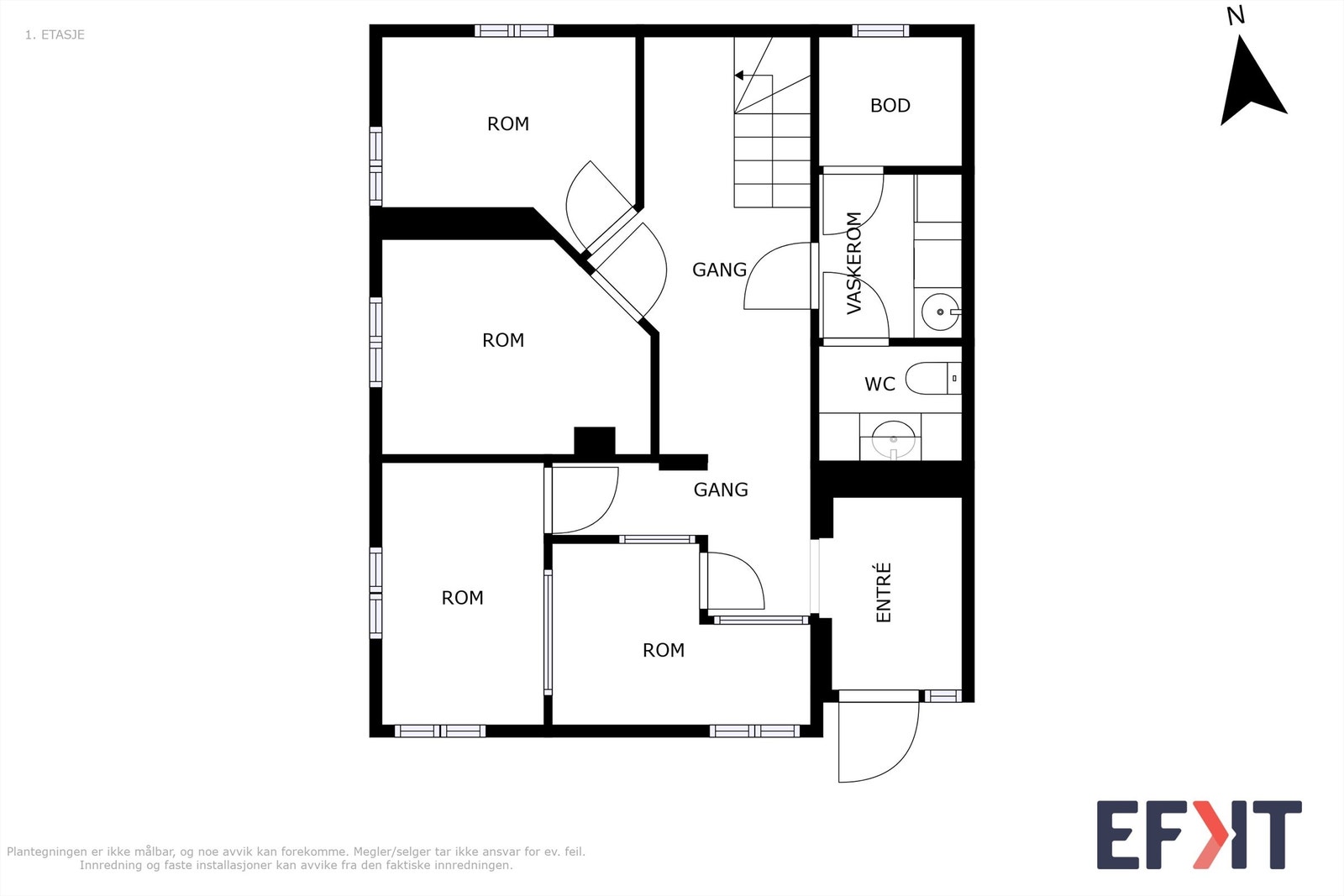 Plantegninger 1. etasje Galleribilde