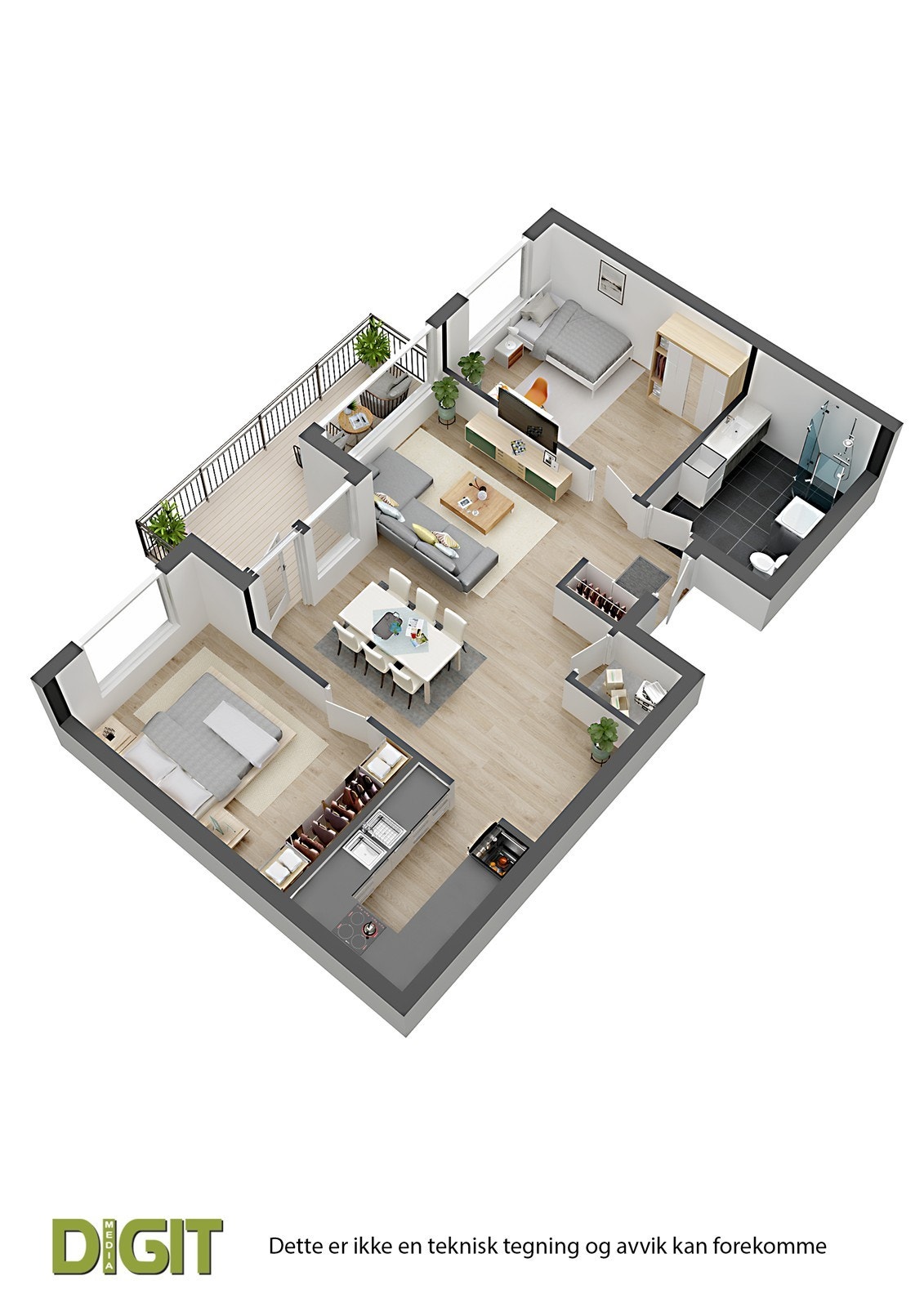 Plantegning 3D Galleribilde