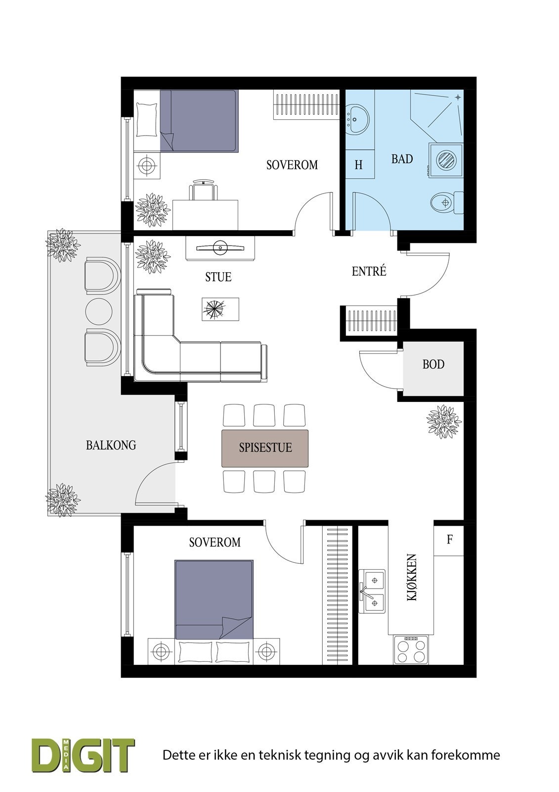 Plantegning 2D Galleribilde