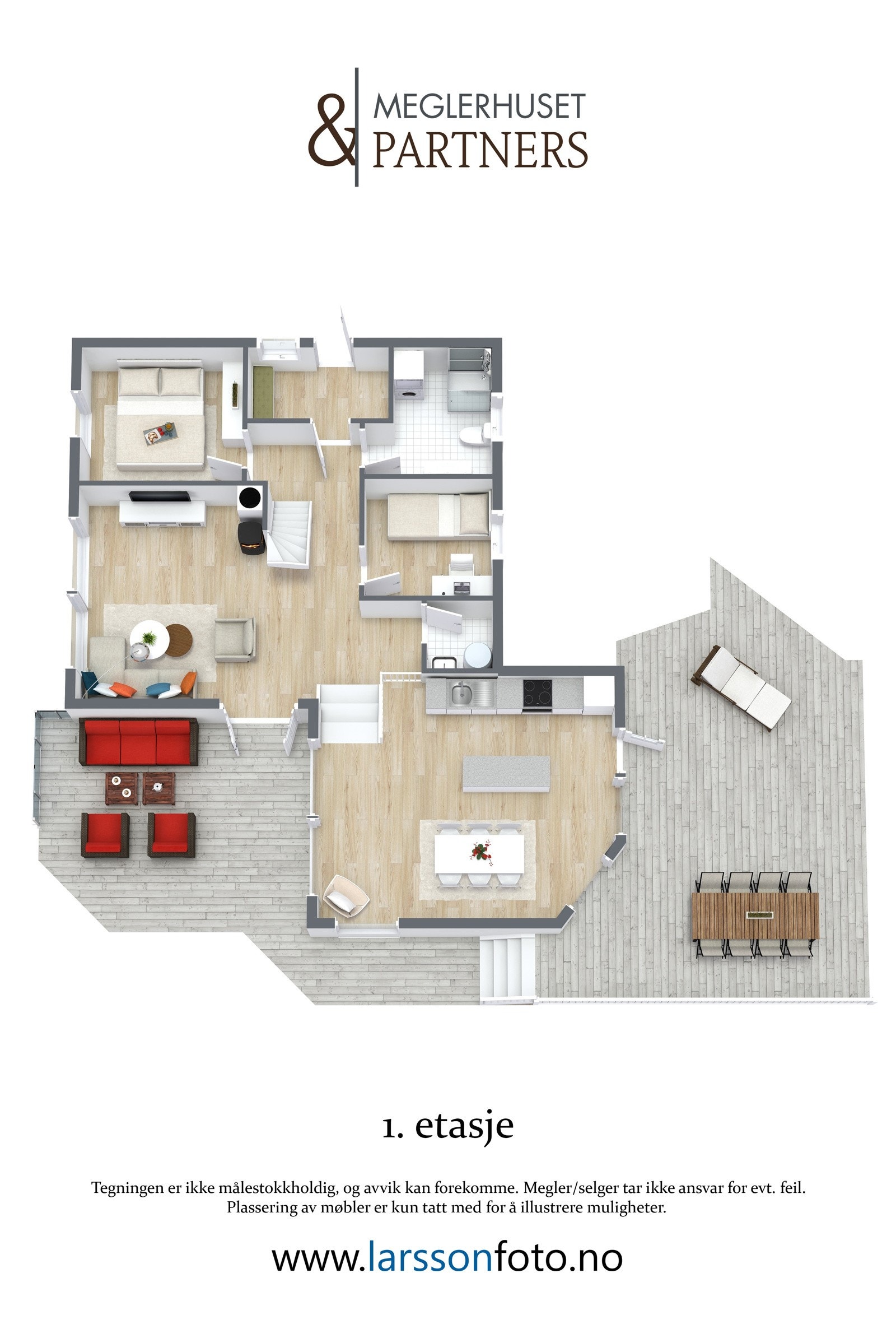 3D plantegning 1. etg. Galleribilde