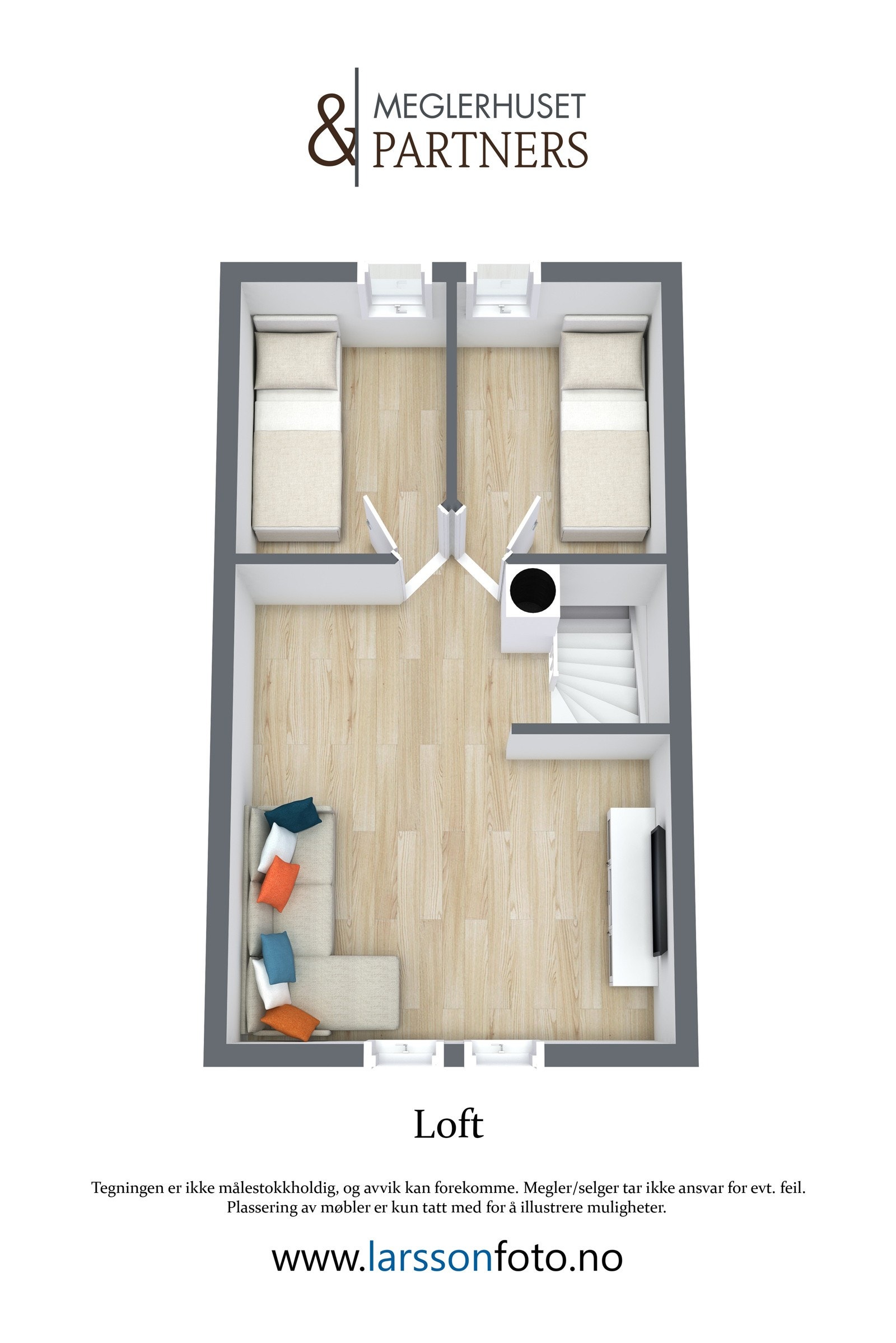 3D plantegning 2. etg. Galleribilde