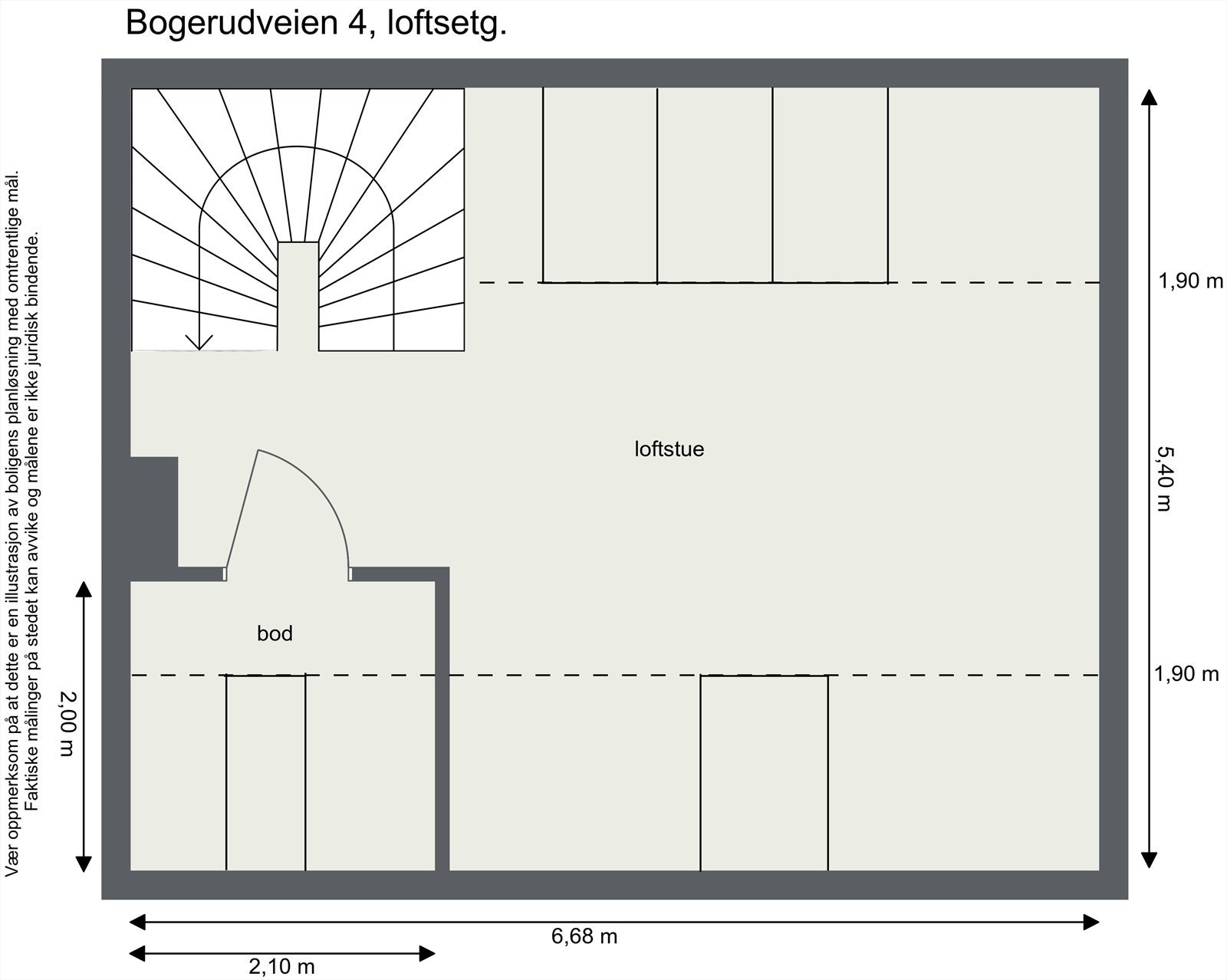 Plantegning loftsetasje Galleribilde