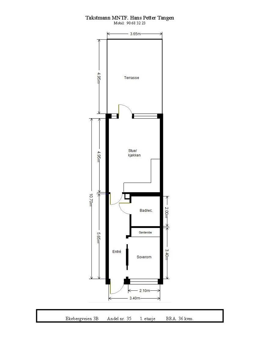 Ekebergveien 3B - Plantegning Galleribilde