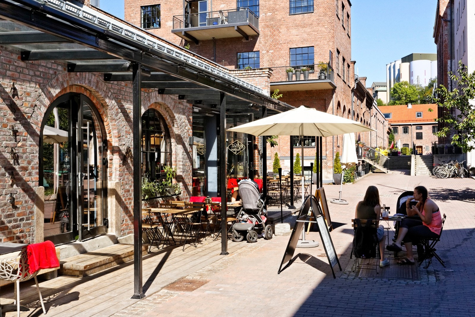Lilleborg Torg i nærområdet, tidligere fabrikkbygg langs Akerselva som kan tilby på god atmosfære og spisesteder Galleribilde