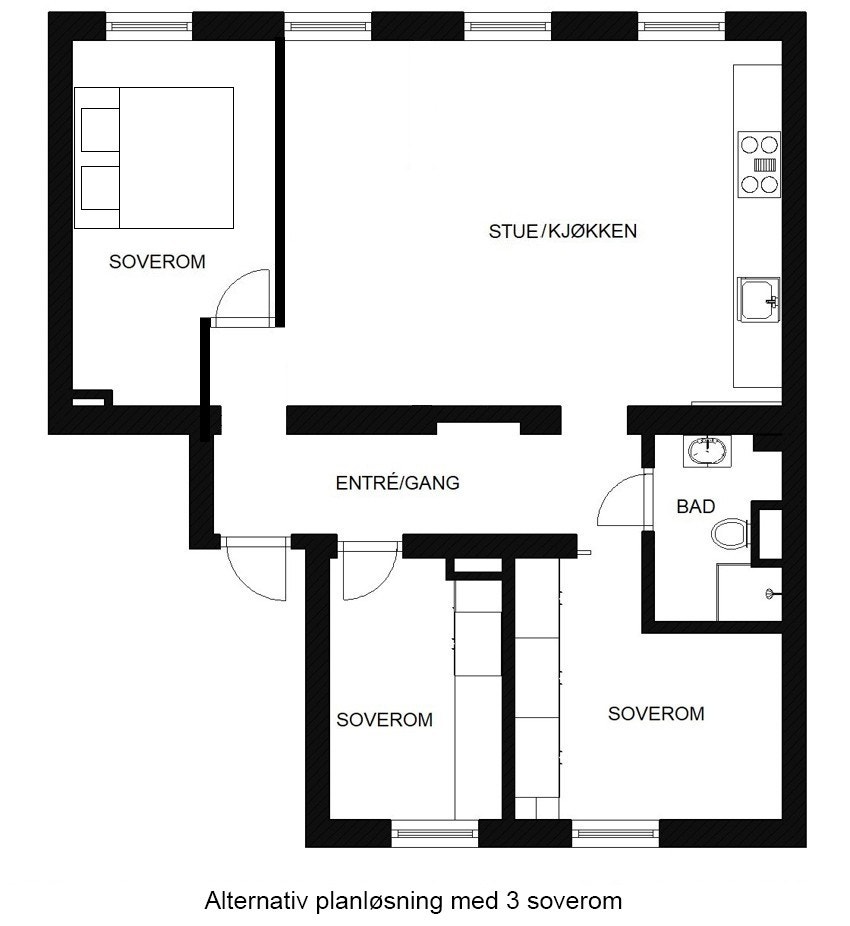 Alternativ planskisse. Galleribilde