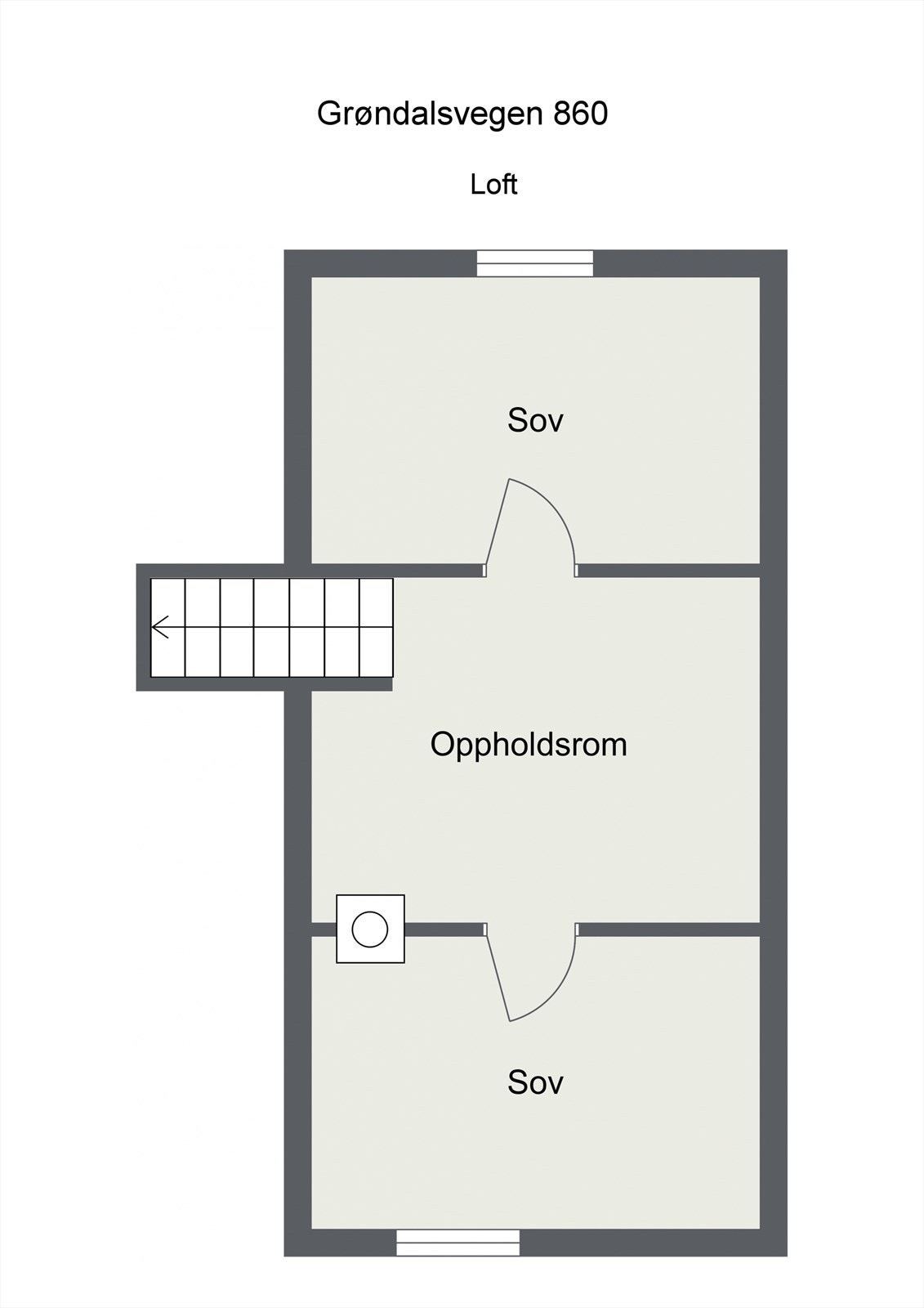 Plantegning loftsetasje. Galleribilde