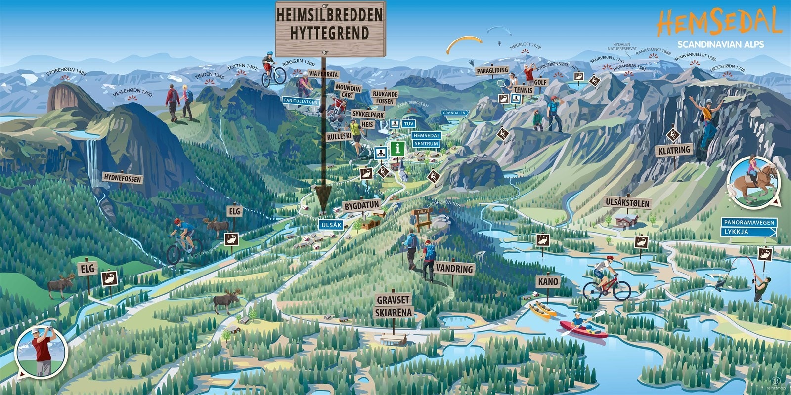 Hyttas beliggenhet i dalen. Galleribilde