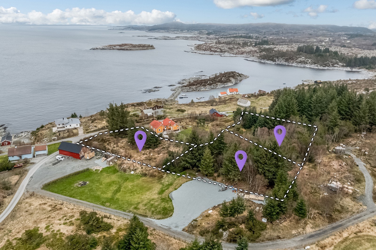 3 tomter kan kjøpes samlet eller enkeltvis Galleribilde