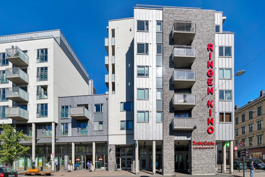 Nærområde: I Sannergata finner du Ringnes Park med SATS treningssenter, kino, moderne dagligvare (MENY), blomsterbutikk, frisør med mer. - Galleribilde