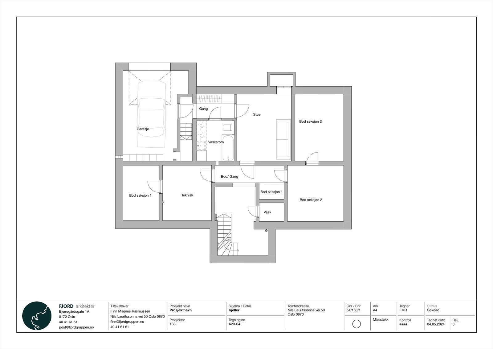 Planskisse kjeller Galleribilde