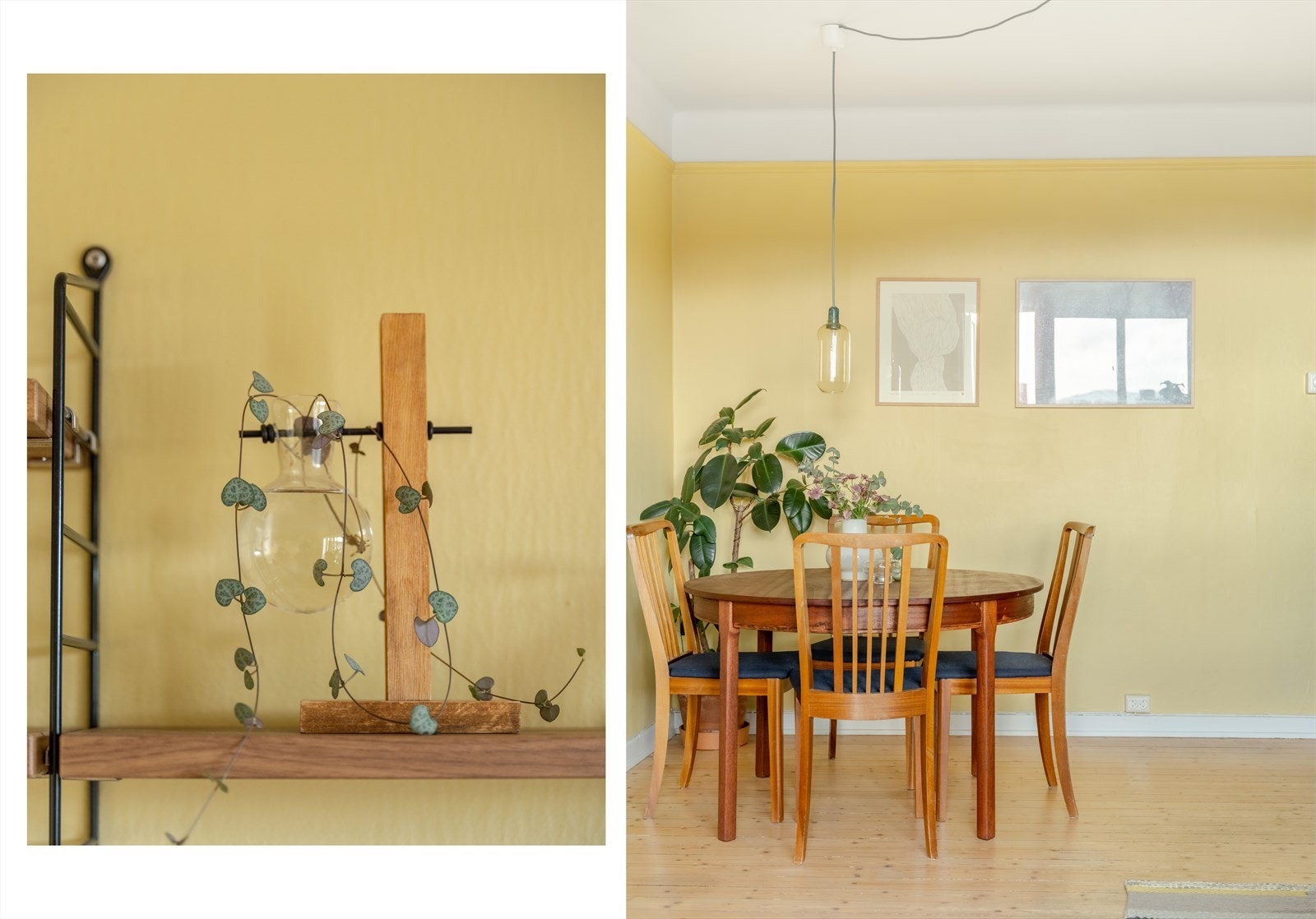 I andre halvdel av rommet er det plass til et stort spisebord og mange middagsgjester. Galleribilde