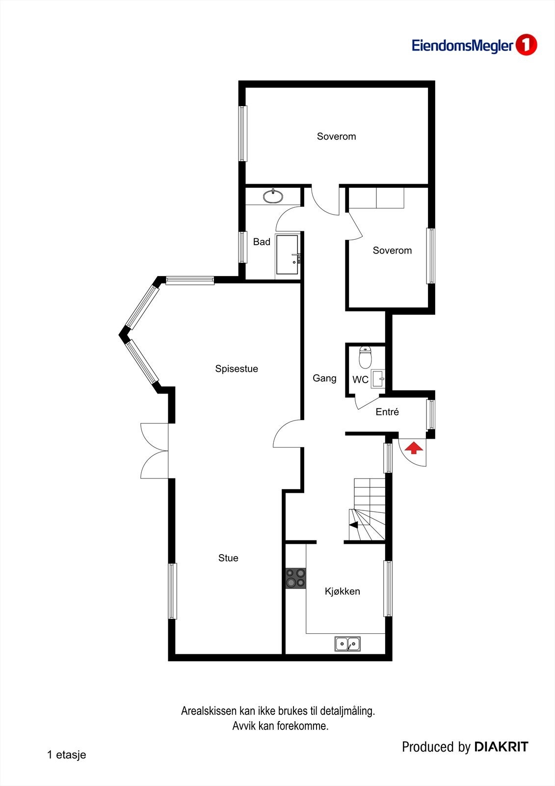 Plantegning 1 etasje. Galleribilde