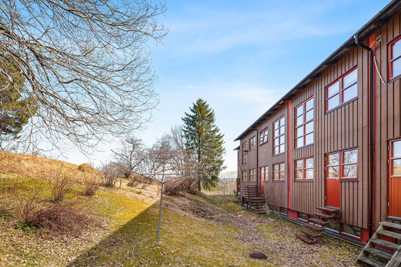 Rekken grenser mot frodig friområde. Galleribilde