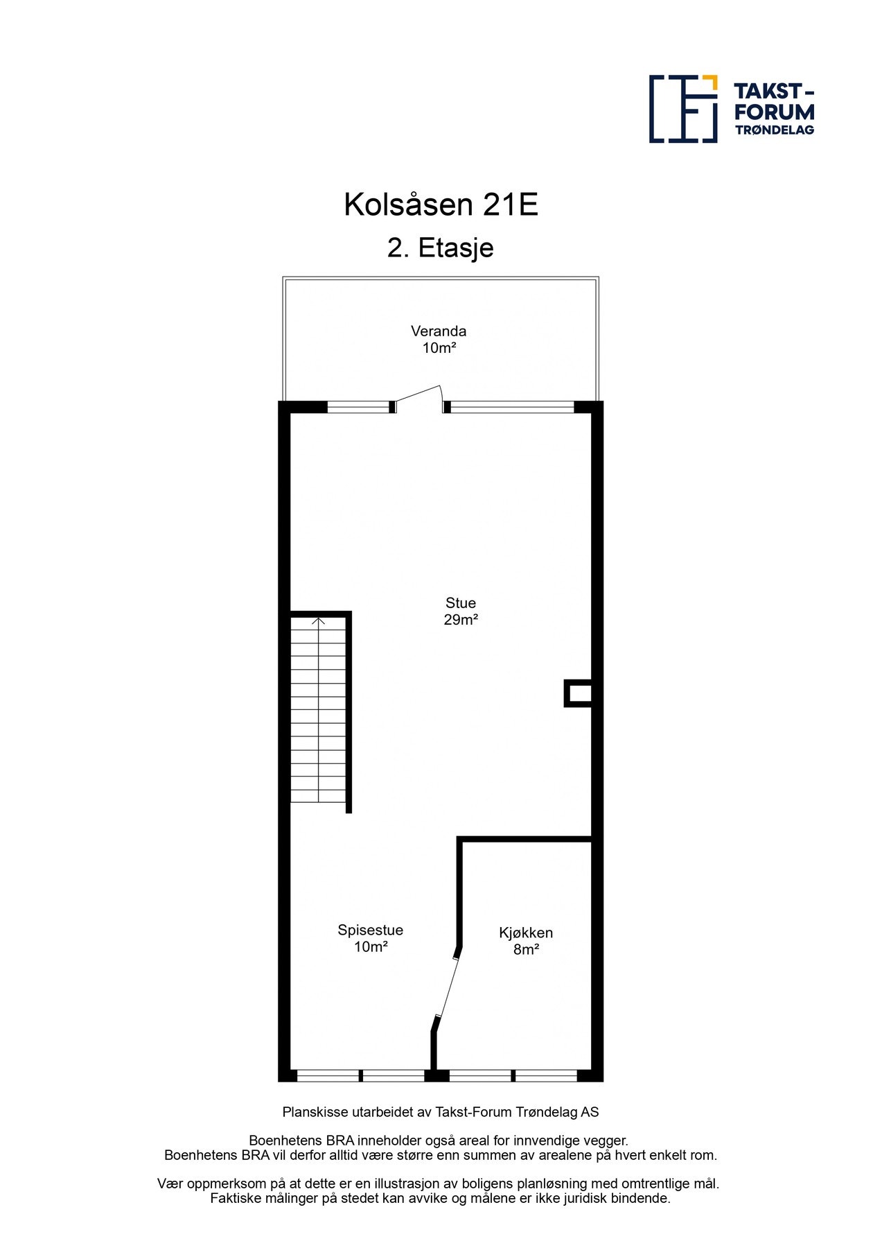 Planskisse 2.etg. med arealer Galleribilde
