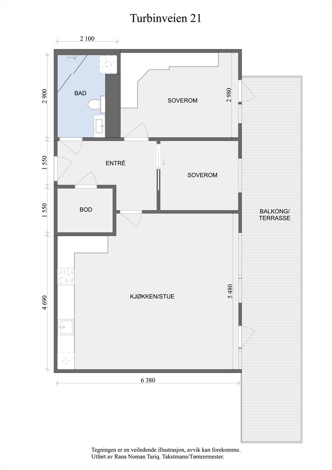 Vi starter med boligens plantegning så du får orientert deg. Galleribilde