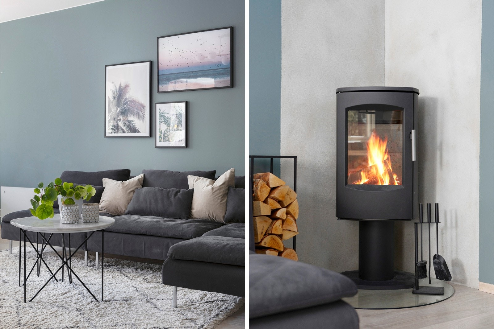 Stuen er utstyrt med peis (fra 2021) Galleribilde