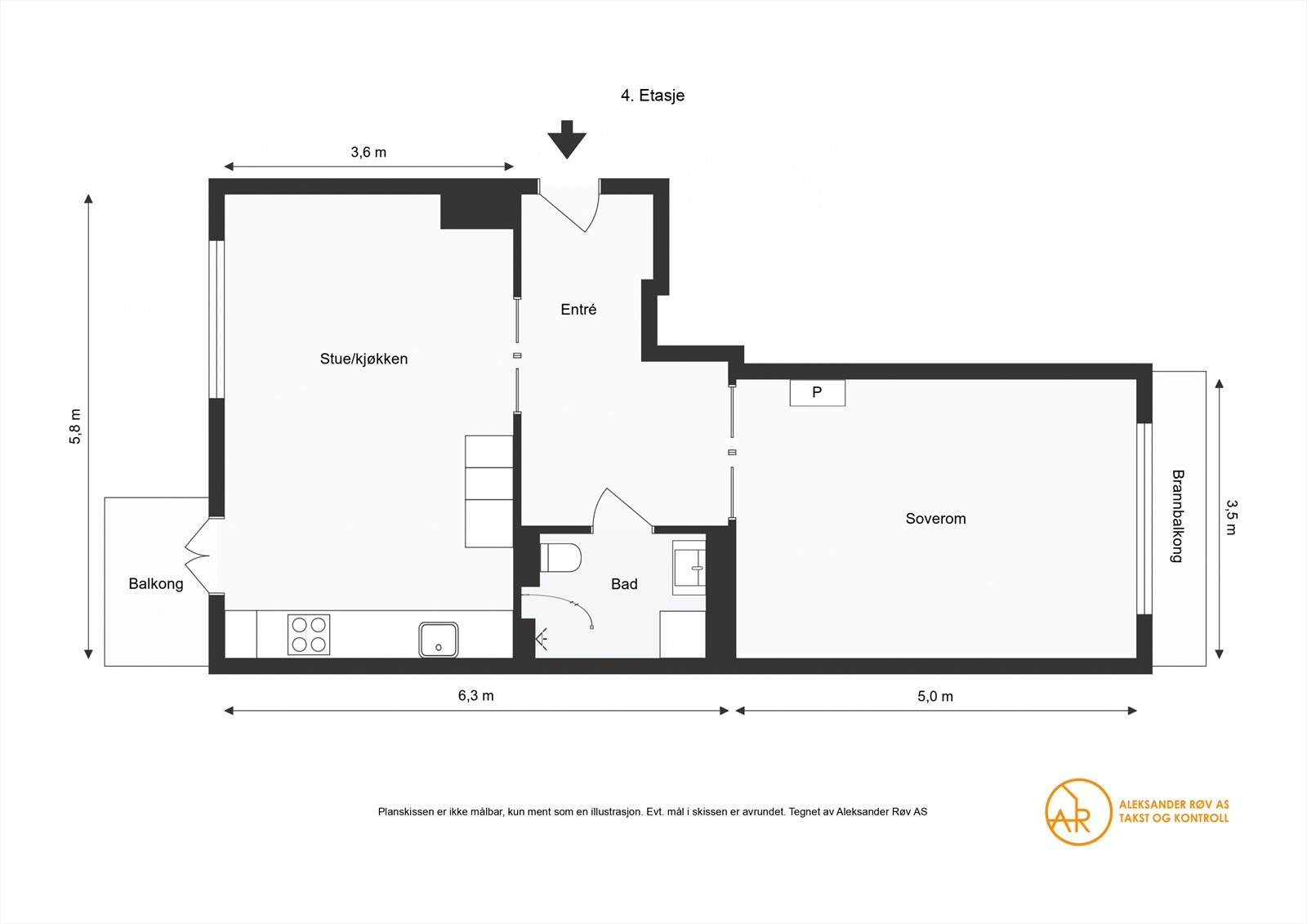 Plantegning. I tillegg disponerer leiligheten 3 boder på til sammen 12 kvm. Galleribilde