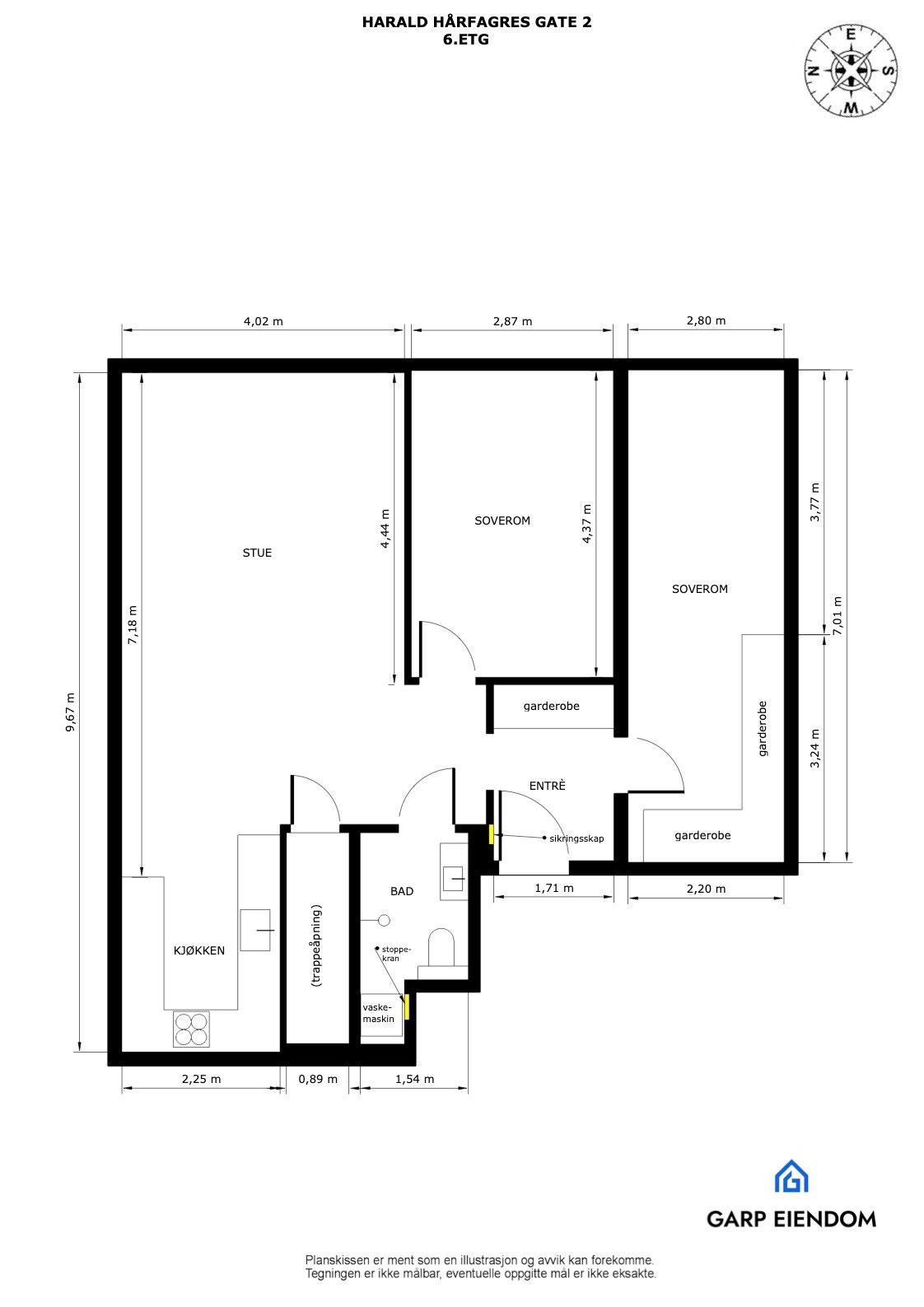 Plantegning 6. etasje Galleribilde