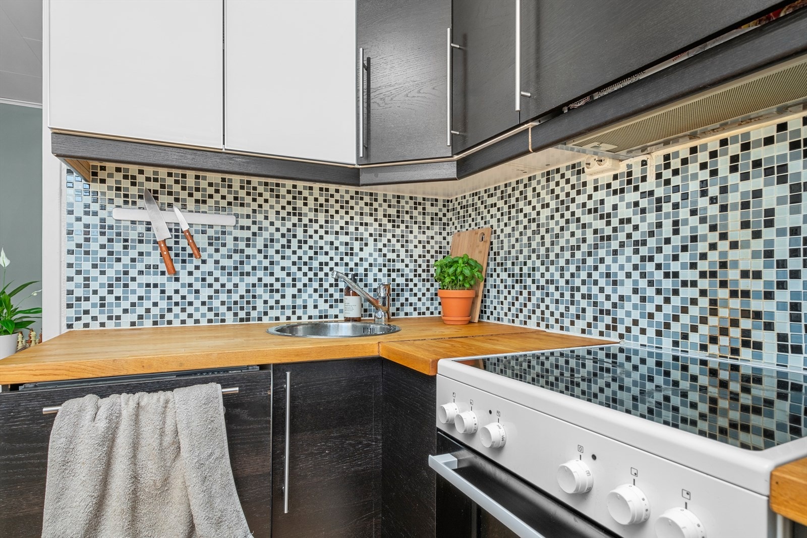 Kjøkkenet byr på en rekke kvaliteter som integrert oppvaskmaskin og stekeovn med platetopp fra kvalitetsleverandøren Electrolux. Galleribilde