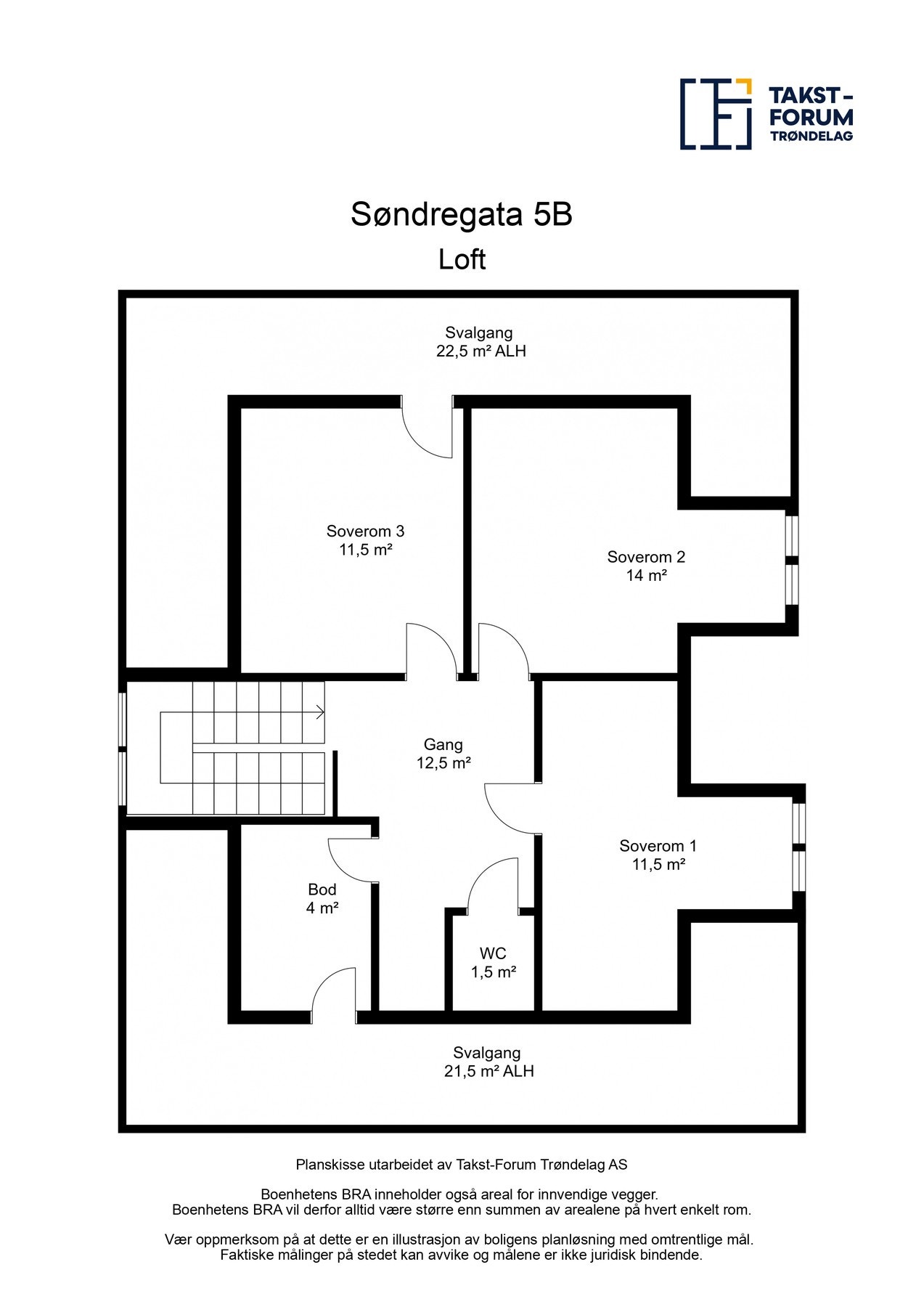 Plantegning - Loft. Galleribilde