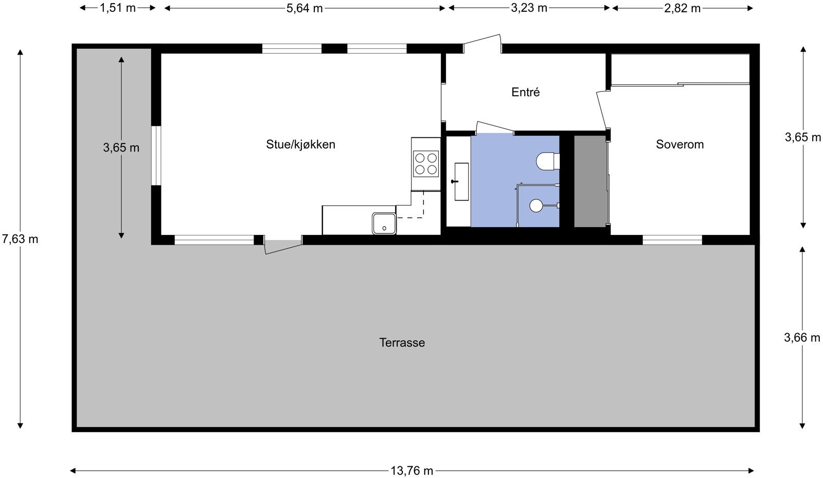 En liten sniktitt på plantegningen før vi fortsetter ute. Galleribilde