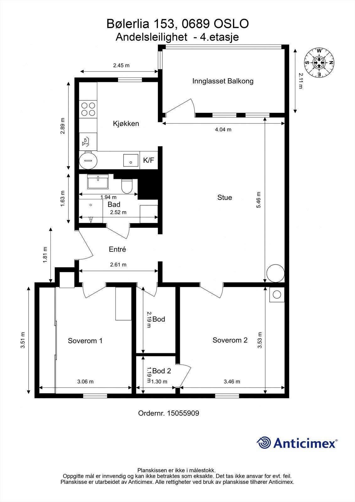 Plantegning, 4. etasje. Galleribilde