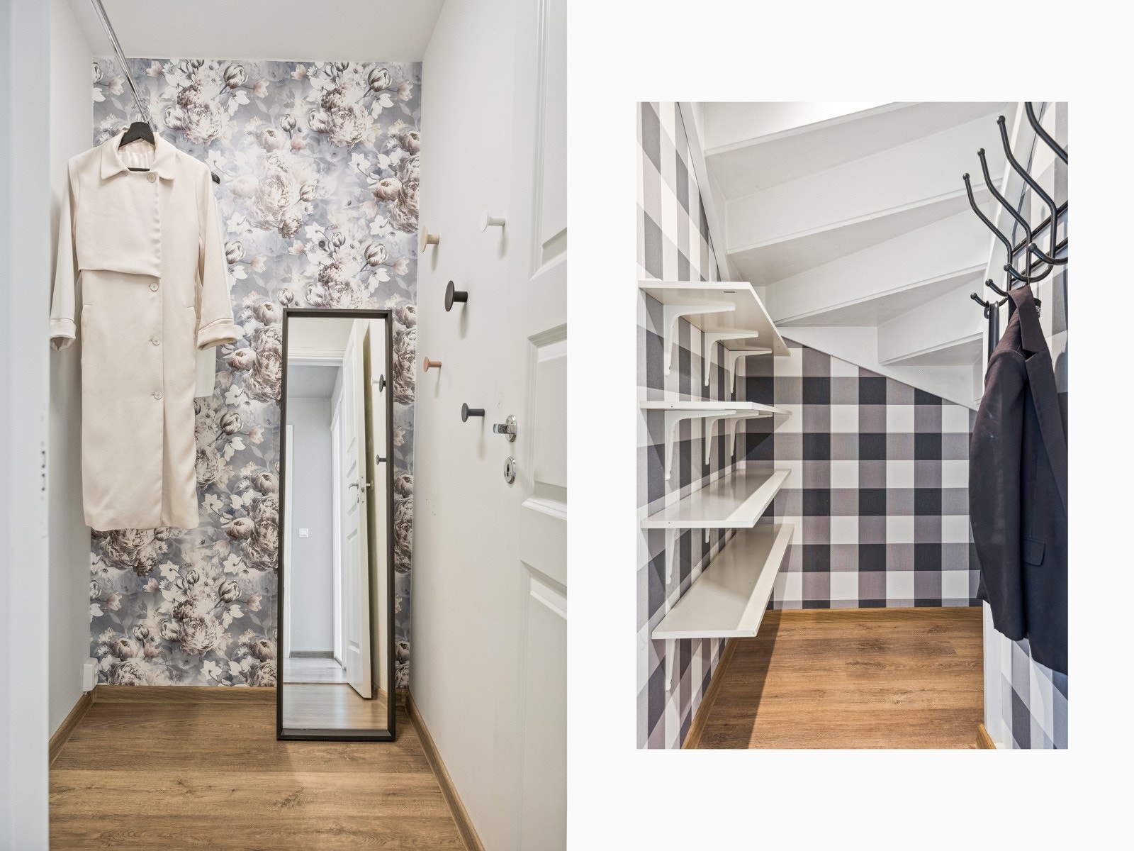 Ved entreen og soverommene er det en praktisk garderoberom og en liten bod for oppbevaring. Galleribilde