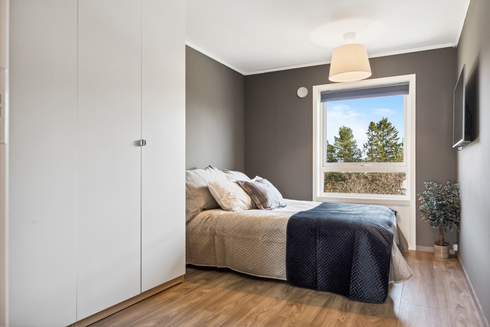 Hovedsoverommet er av ekstra god størrelse med et stort garderobeskap. Galleribilde