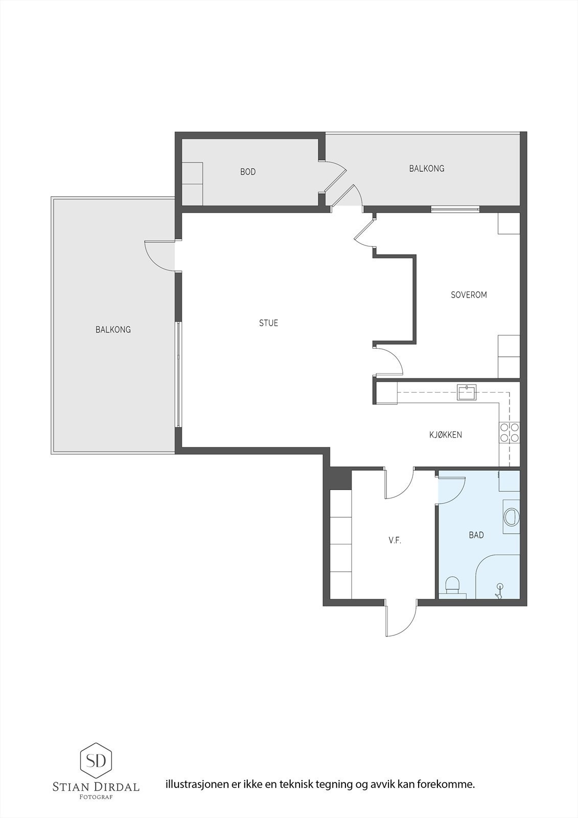 Smart løsning frigir god plass for møblering. En vinner i sin kategori. Galleribilde